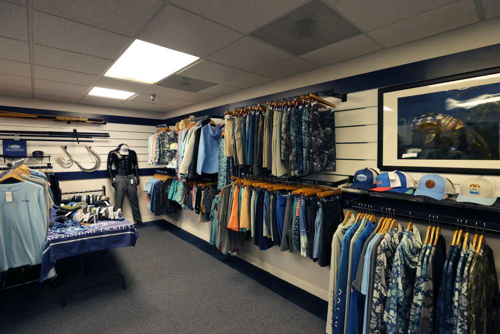 Upstairs, the showroom displays a surprising amount of in-style and future clothing items. 
