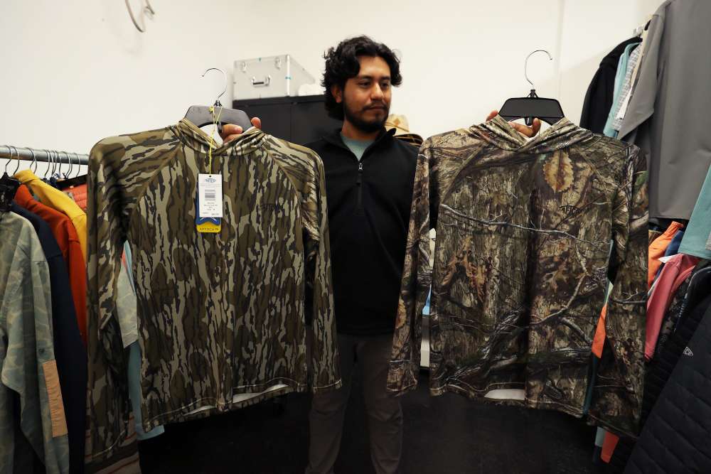 Seth shows some of the new Mossy Oak styles perfect for fishing and hunting. 