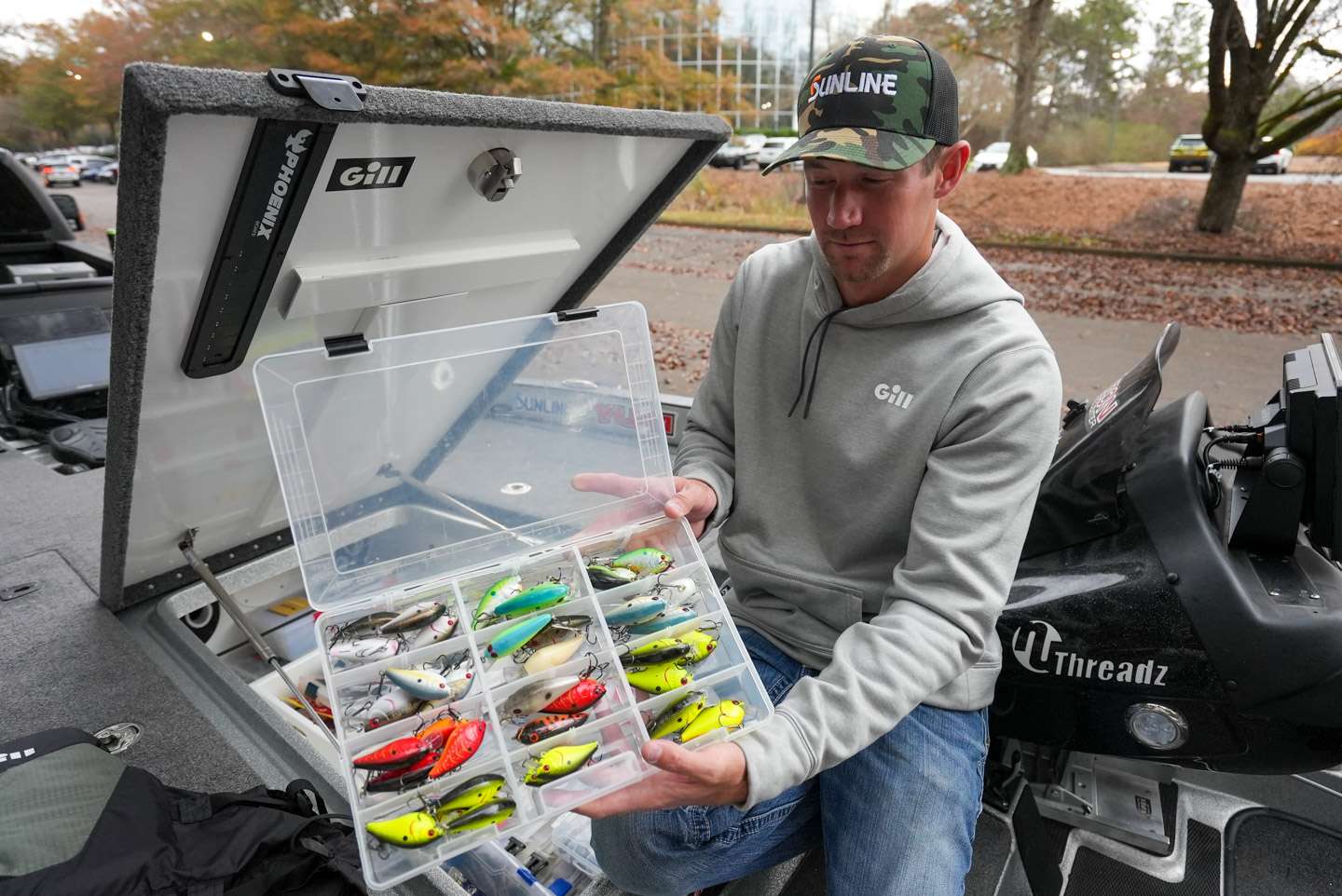 Being an Oklahoman, Palmer keeps a healthy amount of squarebill crankbaits in the boat.