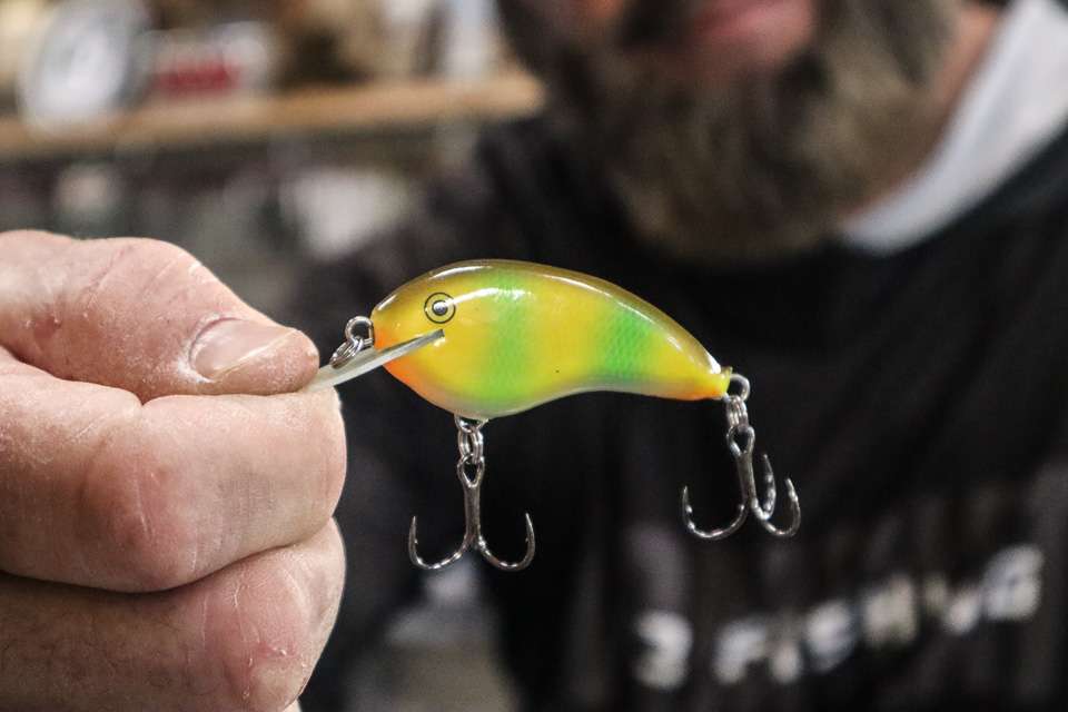 Swindle’s next pick is the Rapala OG Tiny 4. The new bait combines the action of a Shad Rap, with the virtues of a flat-sided, finesse crankbait with a tight balsa-wood wobble and subtle action. The Tiny 4 measures 2 1/4-inches and weighs 5/16-ounces. It comes armed with No. 5 VMC black-nickel 1X-strong hybrid treble hooks.