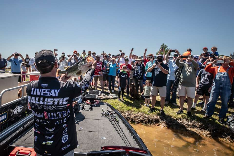 The spawning cycle was in all phases at Lake Fork, where part-time guide and now two-time Elite Series champion Lee Livesay joined the Bassmaster Century Club with a winning weight of 112 pounds, 5 ounces. 
