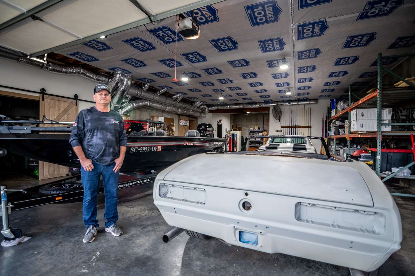 Auten, 24 years into his professional career, has laid out a basement garage full of style and projects that anyone would be happy to add to their man cave. 