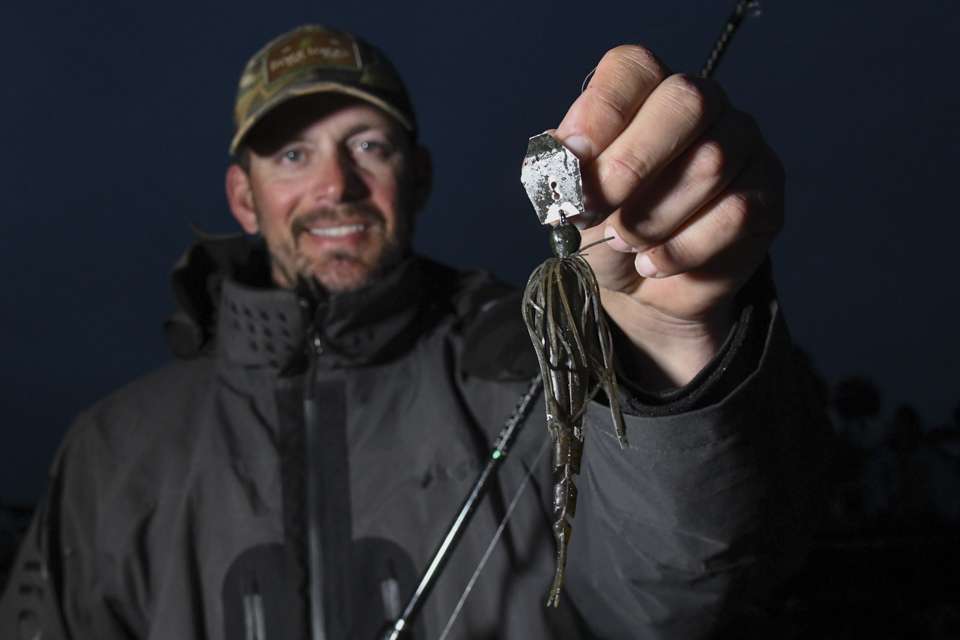 Mullins used a 3/8-ounce Z-Man ChatterBait JackHammer, with a Z-Man RaZor ShadZ swimbait-style trailer. 
