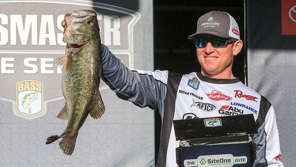 Micah Frazier was well outside the cut in 53rd before moving to sixth with the VMC Monster Bag of the tournament. His 23-14, including this 8-10, earned him a $2,000 bonus and put him in the hunt, but he missed the cut to take 14th with his second 13-pound limit.