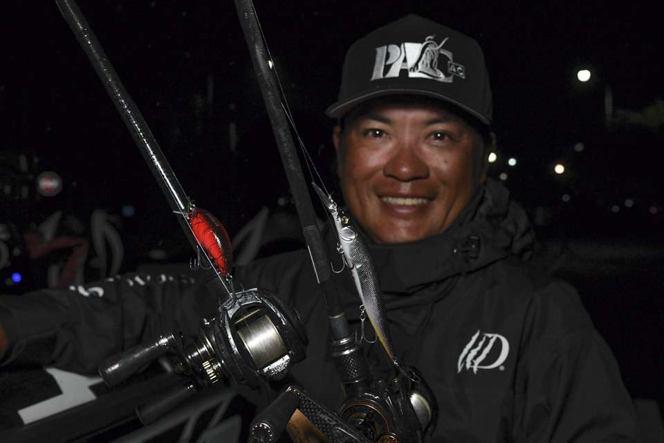 <b>Kenta Kimura (5th; 40-11) </b><br> Kenta Kimura shows off the lures that worked best for him on the Kissimmee Chain. 