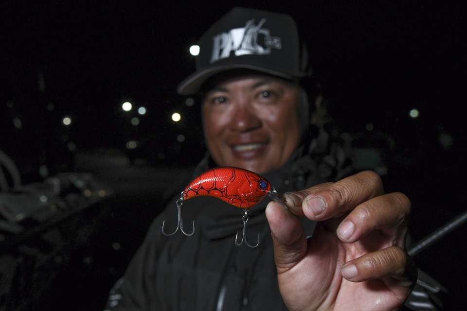 Kimura used this Red Glow square-bill crankbait in murkier water on the Kissimmee Chain.