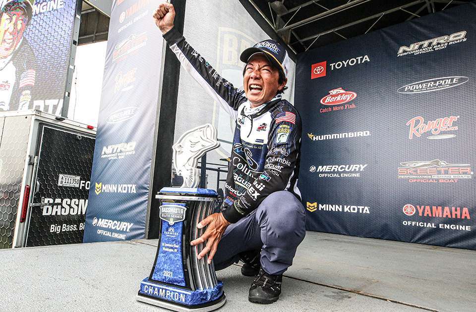 Last year, Taku Ito won his first blue trophy at the St. Lawrence River with an even 90 pounds of smallmouth bass.