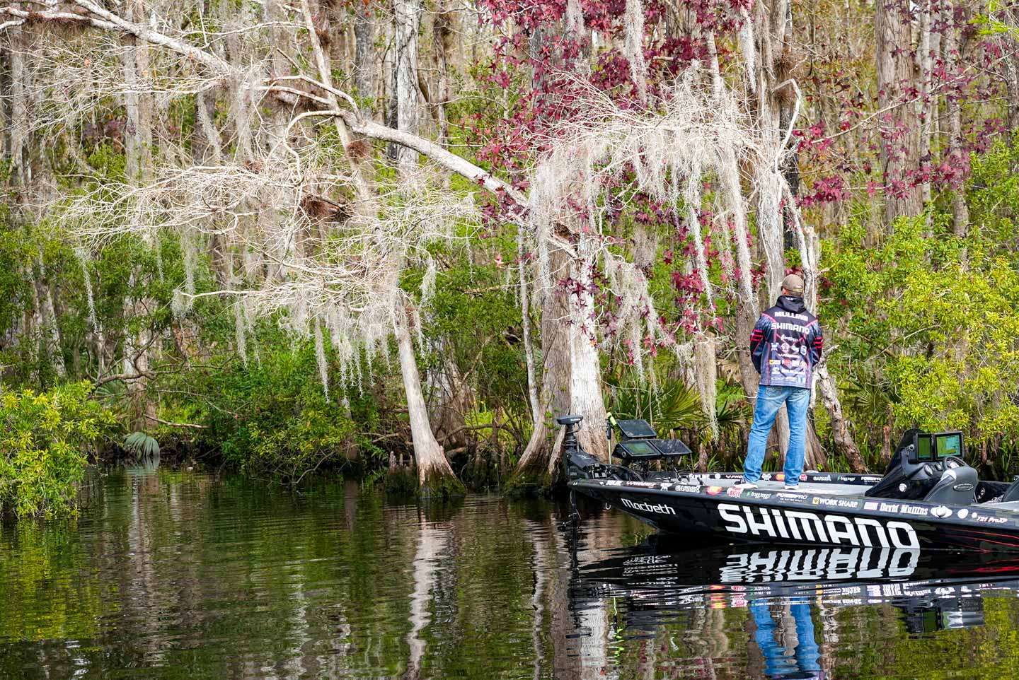 As Cliff Prince and Drew Benton analyzed on Bassmaster LIVE Mix, the bass will spawn in the small pockets like the one in this photo. It allows the fish to get out of the current, and they don’t have to go far. “These fish only move about five feet when they decide to spawn,” said Prince. 
