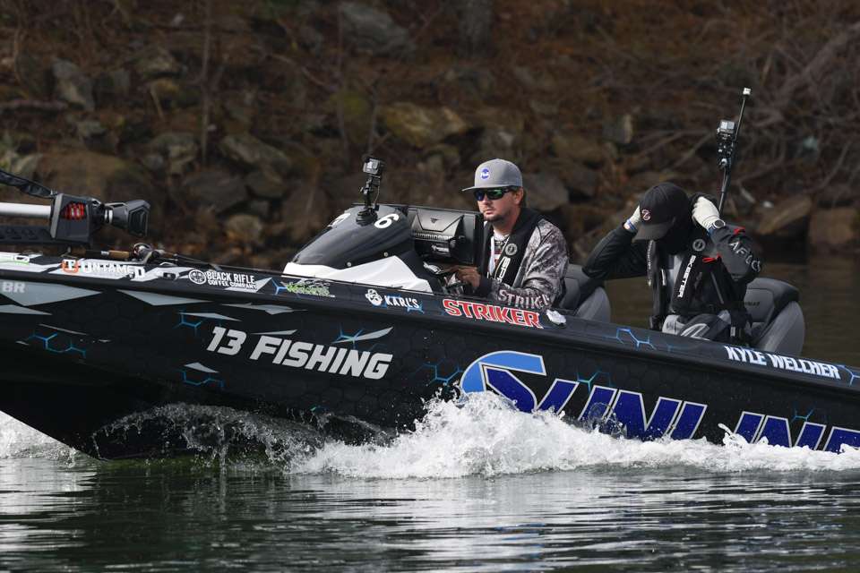 Soon, Welcher left the cove to switch plans and start a lot of running and gunning. He did have a small limit, but the young pro was ready to find some bigger bass.