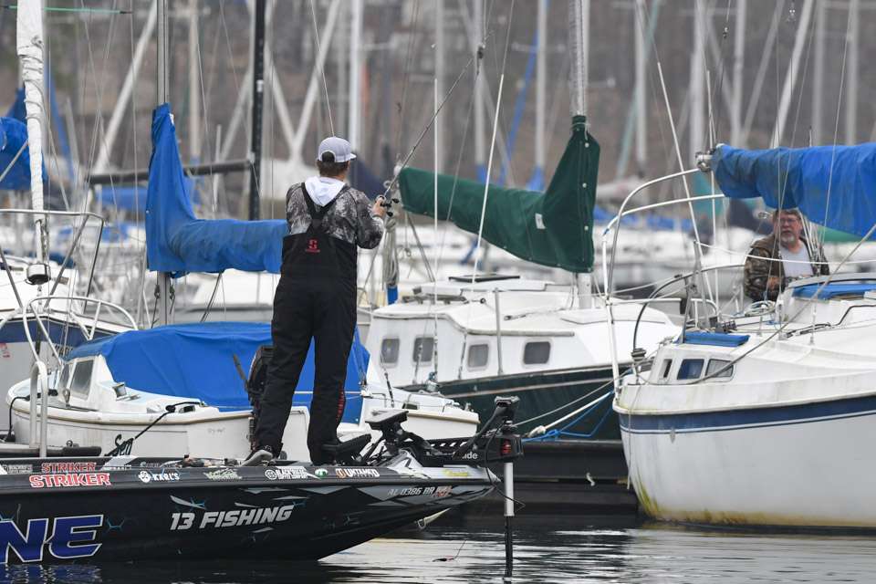 Welcher continued to work the marina, fishing his way deeper into the cove.