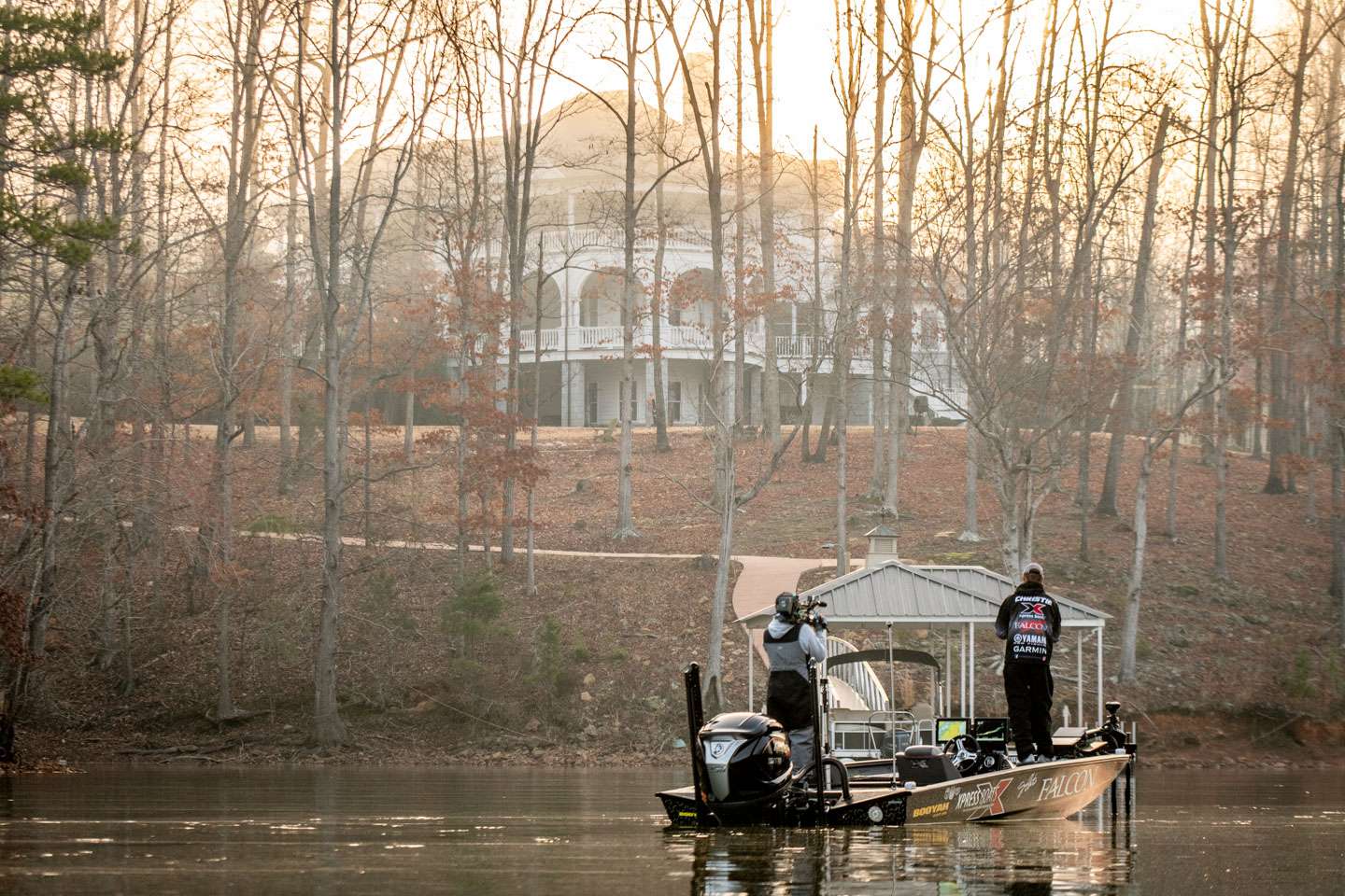 Christie is using a finesse set up and a shad-style bait. He spent a large portion of his morning scoping out this cove.
