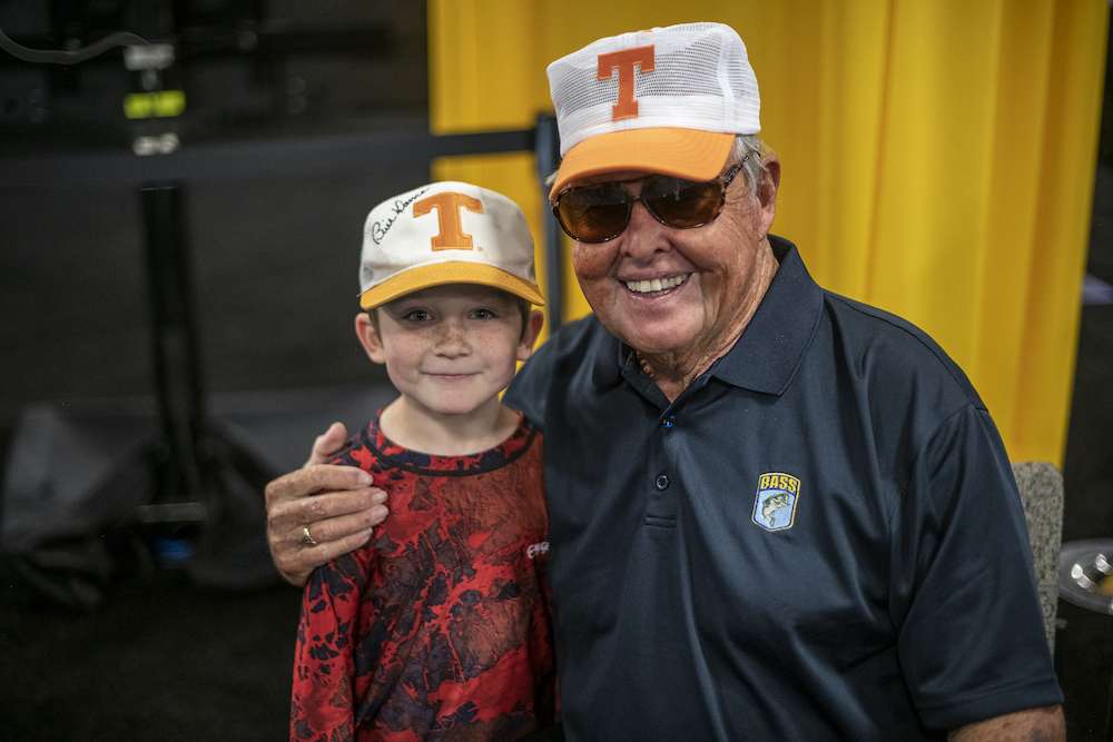 Bill Dance with a young fan.
