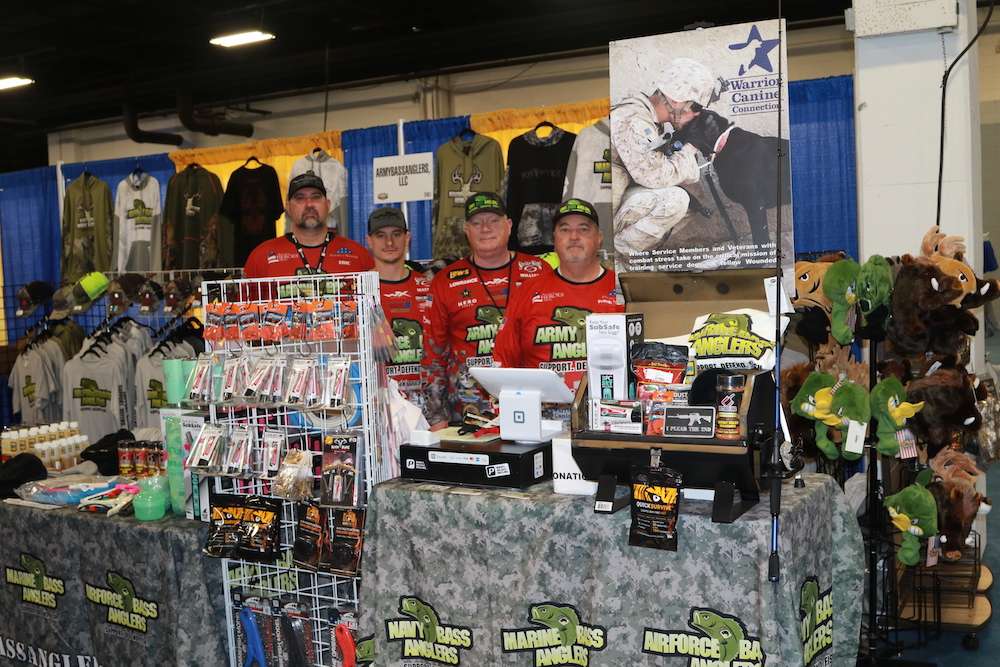 The Army Bass Anglers were promoting the Warrior Canine Connection.