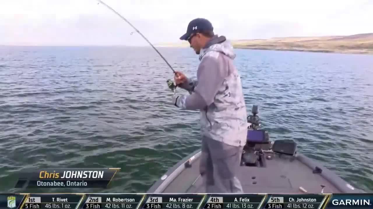 Chris Johnston lands a 2 pounder Bassmaster